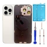 15 Pro Max Back Glass Replacement Kit with Plate & Flex Cable and All Parts, White Titanium, 6.7 Inch for iPhone 15Pro Max Back Cover Glass, with Repair Tools (White Titanium) 15 Pro Max Back Glass Replacement Kit with Plate & Flex Cable and All Parts, White Titanium, 6.7 Inch for iPhone 15Pro Max Back Cover Glass, with Repair Tools (White Titanium)