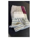 jinchan Striped Linen Kitchen Curtains with Attached Valance 24 Inch Length Cafe Tier Curtains for Living Room Rustic Half Window Light Filtering Rod Pocket Small Drapes 2 Panels Blue jinchan Striped Linen Kitchen Curtains with Attached Valance 24 Inch Length Cafe Tier Curtains for Living Room Rustic Half Window Light Filtering Rod Pocket Small Drapes 2 Panels Blue