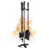Gtongoko Fireplace Tools Set 4 Pcs 30 Inch Black Wrought Iron Large Fire Tool Set for Outdoor/Indoor Include Chimney Poker, Antique Shovel, Rustic Brush and Stand Accessories Set Gtongoko Fireplace Tools Set 4 Pcs 30 Inch Black Wrought Iron Large Fire Tool Set for Outdoor/Indoor Include Chimney Poker, Antique Shovel, Rustic Brush and Stand Accessories Set
