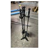 Gtongoko Fireplace Tools Set 4 Pcs 30 Inch Black Wrought Iron Large Fire Tool Set for Outdoor/Indoor Include Chimney Poker, Antique Shovel, Rustic Brush and Stand Accessories Set Gtongoko Fireplace Tools Set 4 Pcs 30 Inch Black Wrought Iron Large Fire Tool Set for Outdoor/Indoor Include Chimney Poker, Antique Shovel, Rustic Brush and Stand Accessories Set