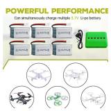 sea jump 6PCS 3.7V 800mAh 25C Lipo Battery with Molex Plug and 6in1 Charger Compatible with WLtoys SYMA Most Drone Quadcopters, Aerial Drones, Gliders, Robot Batteries sea jump 6PCS 3.7V 800mAh 25C Lipo Battery with Molex Plug and 6in1 Charger Compatible with WLtoys SYMA Most Drone Quadcopters, Aerial Drones, Gliders, Robot Batteries