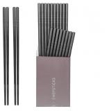 HIWARE 10 Pairs Fiberglass Chopsticks - Reusable Chopsticks Dishwasher Safe, 9 1/2 Inches - Black HIWARE 10 Pairs Fiberglass Chopsticks - Reusable Chopsticks Dishwasher Safe, 9 1/2 Inches - Black