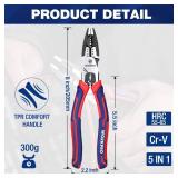 WORKPRO 6-in-1 Linesman Pliers with Wire Cutter and Stripper, 8 Inch Multipurpose Combination Pliers, Premium CRV Steel Hand Tool Plier for Twisting Cutting Wires and Clamping Screws WORKPRO 6-in-1 Linesman Pliers with Wire Cutter and Stripper, 8 Inch Multipurpose Combination Pliers, Premium CRV Steel Hand Tool Plier for Twisting Cutting Wires and Clamping Screws