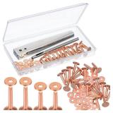 Hotop 50pcs Copper Rivet and Burr Washers for Leather Work #9 and #12 Brass Rivets Setter Install Setting Tool with Hole Punch Cutter Kit for Belts Wallets Collars Leather DIY Craft Supplies Hotop 50pcs Copper Rivet and Burr Washers for Leather Work #9 and #12 Brass Rivets Setter Install Setting Tool with Hole Punch Cutter Kit for Belts Wallets Collars Leather DIY Craft Supplies