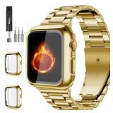 Bekomo Compatible with Apple Watch Band 49mm 46mm 44mm 45mm 42mm 40mm 38mm 41mm, Stainless Steel iWatch Bands with 2 Pack Tempered Glass Case for Series 11/10/9/Ultra 3 2/8/7/6/5/4/3/2/1/SE for Men Bekomo Compatible with Apple Watch Band 49mm 46mm 44mm 45mm 42mm 40mm 38mm 41mm, Stainless Steel iWatch Bands with 2 Pack Tempered Glass Case for Series 11/10/9/Ultra 3 2/8/7/6/5/4/3/2/1/SE for Men