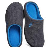 VeraCosy Men's Two-Tone Memory Foam House Slippers Indoor Outdoor Durable Rubber Sole (Dark Gray/Blue, 11-12 US) VeraCosy Men's Two-Tone Memory Foam House Slippers Indoor Outdoor Durable Rubber Sole (Dark Gray/Blue, 11-12 US)