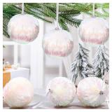 6 Pcs 4\' Large Ball Ornaments for Christmas Trees Pipa Iridescent White Shatterproof Hanging Glitter Sequin Balls Ornaments for Xmas Trees Holiday Party Wedding Home Decor 6 Pcs 4\' Large Ball Ornaments for Christmas Trees Pipa Iridescent White Shatterproof Hanging Glitter Sequin Balls Ornaments for Xmas Trees Holiday Party Wedding Home Decor