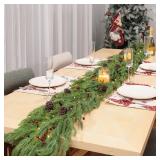 2 Pcs 6 Feet Christmas Garland - Real Touch Norfolk Pine Garland - Green Realistic Pine Garland for Table Mantel Indoor Outdoor Holiday Decor - Greenery Christmas Decorations - Free LED String Lights 2 Pcs 6 Feet Christmas Garland - Real Touch Norfolk Pine Garland - Green Realistic Pine Garland for Table Mantel Indoor Outdoor Holiday Decor - Greenery Christmas Decorations - Free LED String Lights