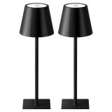 KDG 2 Pack Cordless Table Lamp, Portable LED Desk Lamps, 5000mAh Battery Operated, 3 Color Stepless Dimming Up, for Restaurant, Bedroom, Outdoor Camping, Coffee Shop, Night Light, Rechargeable (Black) KDG 2 Pack Cordless Table Lamp, Portable LED Desk Lamps, 5000mAh Battery Operated, 3 Color Stepless Dimming Up, for Restaurant, Bedroom, Outdoor Camping, Coffee Shop, Night Light, Rechargeable (Black)