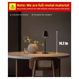 KDG 2 Pack Cordless Table Lamp, Portable LED Desk Lamps, 5000mAh Battery Operated, 3 Color Stepless Dimming Up, for Restaurant, Bedroom, Outdoor Camping, Coffee Shop, Night Light, Rechargeable (Black) KDG 2 Pack Cordless Table Lamp, Portable LED Desk Lamps, 5000mAh Battery Operated, 3 Color Stepless Dimming Up, for Restaurant, Bedroom, Outdoor Camping, Coffee Shop, Night Light, Rechargeable (Black)