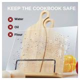 Bamboo Cookbook Stand for Your Kitchen Counter, Adjustment Recipe Book Holder with Acrylic Splashe Guard, 11.8X 7.8X 2.3 inch (30x 20x 6cm) Bamboo Cookbook Stand for Your Kitchen Counter, Adjustment Recipe Book Holder with Acrylic Splashe Guard, 11.8X 7.8X 2.3 inch (30x 20x 6cm)