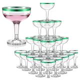 Zopeal 30 Pcs St. Patrick's Day Plastic Martini Glasses Bulk 5 oz Green Margarita Cocktail Champagne Tower Coupe Glasses Disposable Unbreakable Stackable Wine Cups with Stem for Spring Party Favors Zopeal 30 Pcs St. Patrick's Day Plastic Martini Glasses Bulk 5 oz Green Margarita Cocktail Champagne Tower Coupe Glasses Disposable Unbreakable Stackable Wine Cups with Stem for Spring Party Favors