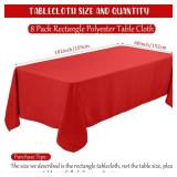 Fivenl 8 Pack Premium Red Tablecloth 60 x 102 Inch, Rectangle Table Clothes for 6 Foot Rectangle Tables Washable Polyester Fabric Table Covers for Wedding Party Reception Banquet Buffet Restaurant Fivenl 8 Pack Premium Red Tablecloth 60 x 102 Inch, Rectangle Table Clothes for 6 Foot Rectangle Tables Washable Polyester Fabric Table Covers for Wedding Party Reception Banquet Buffet Restaurant