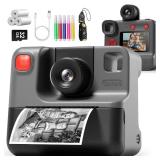 Instant Print Camera for Kids, 1080P Kids Instant Cameras,HD Digital Video Cameras Toddler 3 Print Paper & 32G Card,Christams Birthday Gifts for Girls Boys Age 3-12 (Black) Instant Print Camera for Kids, 1080P Kids Instant Cameras,HD Digital Video Cameras Toddler 3 Print Paper & 32G Card,Christams Birthday Gifts for Girls Boys Age 3-12 (Black)