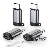 Lightning to USB C Adapter 4 Pack for iPhone 17 16 15 Pro Max - Fast Charging & Data Transfer, USB-C Charger Adapter Compatible with iPhone & Samsung Galaxy Phones (Not for Audio/OTG) - Grey Lightning to USB C Adapter 4 Pack for iPhone 17 16 15 Pro Max - Fast Charging & Data Transfer, USB-C Charger Adapter Compatible with iPhone & Samsung Galaxy Phones (Not for Audio/OTG) - Grey