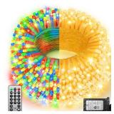 JIXXULVU 355FT 900LED Color Changing Christmas Lights, Extra Long Outdoor String Lights Waterproof, Timer & Memory, 8 Modes Dimmable Plug in Fairy for Outside Tree Wedding Patry White to Multicolor JIXXULVU 355FT 900LED Color Changing Christmas Lights, Extra Long Outdoor String Lights Waterproof, Timer & Memory, 8 Modes Dimmable Plug in Fairy for Outside Tree Wedding Patry White to Multicolor