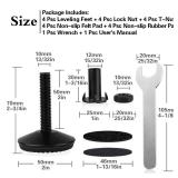 Tahikem 4 Set M10 Adjustable Leveling Feet, Heavy Duty Height Adjuster Furniture Leveler Foot With T Nut, Screw On Cabinet Restaurant Table Chair Self Levelers Leg (2\' Base Dia & Thread Length, Black Tahikem 4 Set M10 Adjustable Leveling Feet, Heavy Duty Height Adjuster Furniture Leveler Foot With T Nut, Screw On Cabinet Restaurant Table Chair Self Levelers Leg (2\' Base Dia & Thread Length, Black