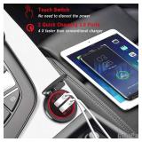 Quick Charge 3.0 Dual USB Car Charger Socket with Touch Switch 12V/24V 36W QC3.0 Dual USB Fast Charger Socket Power Outlet for Marine, Boat, Motorcycle, Truck, Golf Cart(Red) Quick Charge 3.0 Dual USB Car Charger Socket with Touch Switch 12V/24V 36W QC3.0 Dual USB Fast Charger Socket Power Outlet for Marine, Boat, Motorcycle, Truck, Golf Cart(Red)