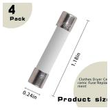 Wllead WE1X21975 Clothes Dryer Ceramic Fuse Fits for GE Hotpoint Dryer 30 Amp 250 Volt Dryer, Replaces 4248223 AP5957584 PS10065161 (4 Pack) Wllead WE1X21975 Clothes Dryer Ceramic Fuse Fits for GE Hotpoint Dryer 30 Amp 250 Volt Dryer, Replaces 4248223 AP5957584 PS10065161 (4 Pack)