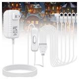 Relaxweex 6 Output Heads White Power Adapter with Switch AC/DC 4.5V Adapter Compatible with Lemax Lighted Accessory 94566 94563 94564 94565 74227 74706 Christmas Micro Lighting Building Decoration Relaxweex 6 Output Heads White Power Adapter with Switch AC/DC 4.5V Adapter Compatible with Lemax Lighted Accessory 94566 94563 94564 94565 74227 74706 Christmas Micro Lighting Building Decoration