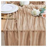 Wokceer Cheesecloth Table Runner Nude Brown 10FT Boho Gauze Cheese Cloth Table Runner for Party Long Rustic Sheer Table Runners for Baby Bridal Shower Wedding Easter Table Decor Wokceer Cheesecloth Table Runner Nude Brown 10FT Boho Gauze Cheese Cloth Table Runner for Party Long Rustic Sheer Table Runners for Baby Bridal Shower Wedding Easter Table Decor