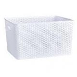 White Woven Storage Basket Set White Woven Storage Basket Set