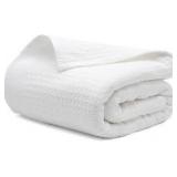 Natural Elements Luxury King Cotton Blanket - White Natural Elements Luxury King Cotton Blanket - White