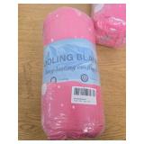 Ultra-soft Pink Cooling Blanket Set of 2