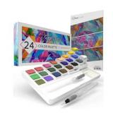 GenCrafts Premium Watercolor Palette  Set of 24 Classic Colors