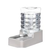 Stainless Steel Pet Water Feeder: 8L Large Gravity Waterer, Less Refills for Busy Owners - Leak-Proof Auto Refill - Anti-Tip Base - No Filter - for 20-35 LB Dogs