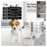 Stainless Steel Pet Water Feeder: 8L Large Gravity Waterer, Less Refills for Busy Owners - Leak-Proof Auto Refill - Anti-Tip Base - No Filter - for 20-35 LB Dogs