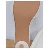 Lhamo Latso Raffia Slip On Mule Heels Woven Open Round Toe Slides Heeled Sandals Kitten Heels Size 9