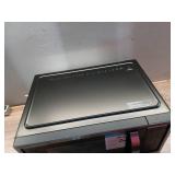 21 in. 1.1 cu. ft. 1000-Watt Countertop Microwave Oven in Fingerprint Resistant Stainless Steel and Bar Handle (Missing Plate) - Retail: $89