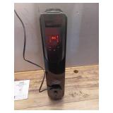 1500-Watt Black Indoor Electric Oil-Filled Radiator Convection Radiant Space Heater with Remote Control for Living Space - Retail: $100