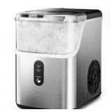 9.1 in. 35 lb. Nugget Ice Countertop Portable Ice Maker in Stainless Steel with 6-Minute Ice Ready and Auto-Cleaning - Retail: $170