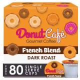 Donut Cafe Single Serve Coffee Pods for Keurig K-Cup Brewers  French & Dark Roast  80 Count (Best before 2027)