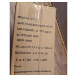 700W White Indoor Oil-Filled Radiator Electric Portable Space Heater Radiant for Living Room, Bathroom, Bedroom, Garage - Retail: $60