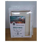GenCrafts Assorted Stretched Canvas (8 Pack)  Rectangular for Acrylic Oil Other Wet or Dry Medium - Artist Grade