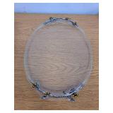 Fitz and Floyd Nature's Greeting Glass Serve Decorative Tray, 14 x 9.75 x 1.25 Inch