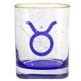 Culver Taurus Astrological Zodiac Sign Blue Bottom DOF Double Old Fashioned Glass, 13.5-Ounce (Single Glass) (Taurus) April 20-May 20