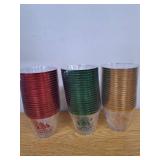 60PCS Merry Christmas Party Cups - Christmas Disposable Cups 9 Oz Clear Party Cups Wine Glasses Disposable Clear Plastic Cocktail Cups Tumblers Drinking Cups for Xmas Parties