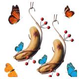 Butterfly Banana Hammock, Butterflies Hummingbird Feeders for Outdoors, Small Hanging Garden Holder Banana Bird Hanger, Butterfly Attractor (2pcs)