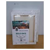GenCrafts Assorted Stretched Canvas (8 Pack)  Rectangular for Acrylic  Oil  Other Wet or Dry Medium - Artist Grade
