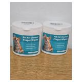 2 Count Nurhome Dog Ear Cleaner Wipes Grooming Kit Care for Dogs & Cats Pet Ear Relief Gently Remove Ear Wax Debris and Smelly 50 Pcs Unscented