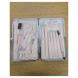 Eyebrow Kit, 17 in 1 Tweezers for Women Facial Hair, Hair Scissors with Comb, Eyebrow Trimmer, Brow Brushes, Hair Tools Travel Bag, Professional Grooming Tweezer Set (DOES NOT CLOSE)