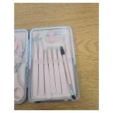 Eyebrow Kit, 17 in 1 Tweezers for Women Facial Hair, Hair Scissors with Comb, Eyebrow Trimmer, Brow Brushes, Hair Tools Travel Bag, Professional Grooming Tweezer Set (DOES NOT CLOSE)