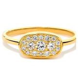 Art Deco Ring, Gold Plated Rings- Size 8