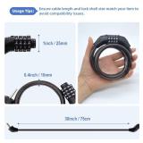 Longwider Bike Lock Cable, 30-inch Combination Lock, 4-Digit Resettable, Black