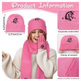 4 Pcs Winter Warm Set for Women Knitted Beanie Scarf Gloves Fuzzy Slipper Socks Sloth Christmas Funny Gift Set(Horse)