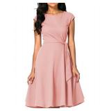 Women Cocktail Formal Dress- Blush Size:  L